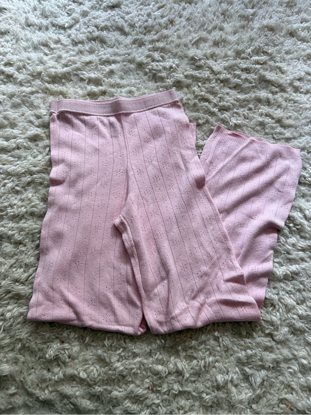 Skims Pink Knit Ribbed Lounge Pants